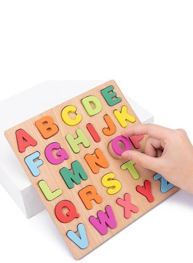 Fun4you Wooden Jigsaw Puzzle for Toddlers (Pack of 2) - Alphabet & Shape Learning Educational Toys for Kids, Montessori Wooden Toys for 3+ Year Old Boys & Girls, Preschool Early Learning Activities - Image 5